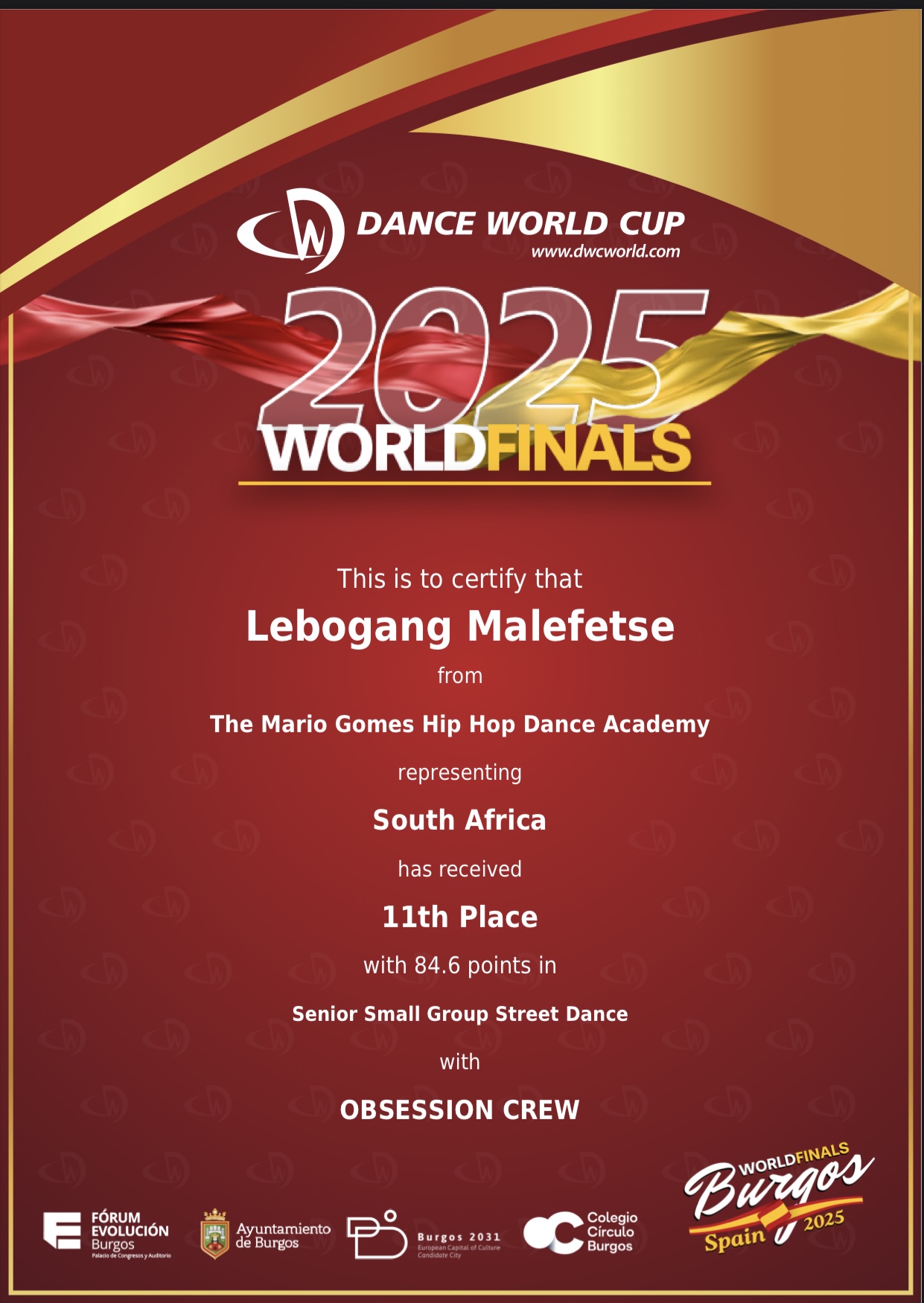 11th Place - Senior Small Group Street Dance