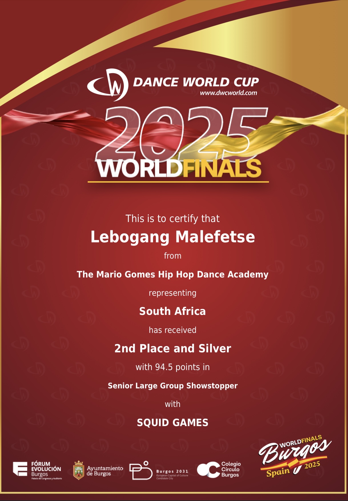 2nd Place Silver - Senior Large Group Showstopper